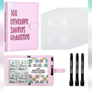 100 Envelopes Challenge Binder, Savings Challenge Binder w/envelopes save $5050